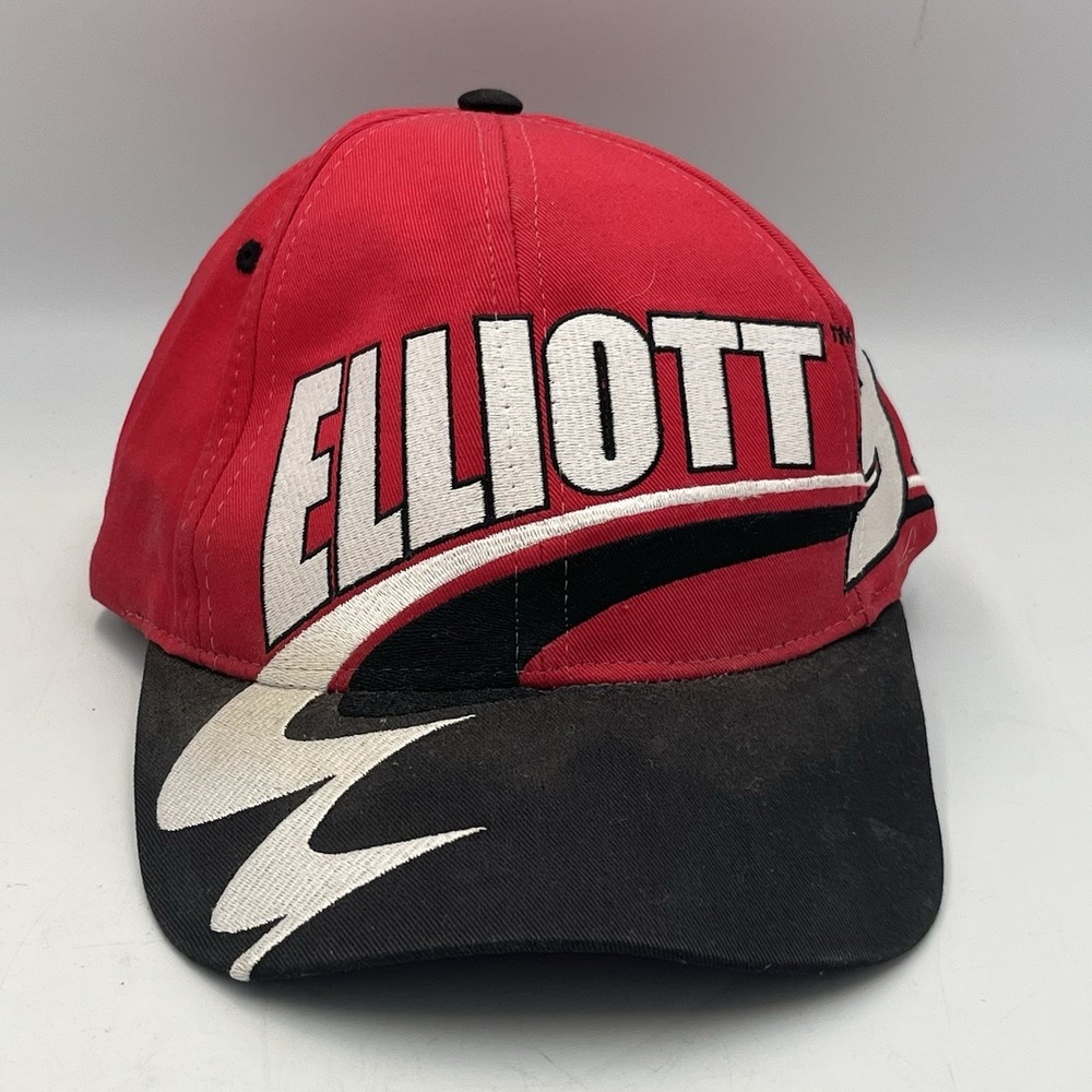 Vintage Dodge Hat Cap Snap Back Red Black NASCAR Racing Mens 90s Bill‎ Elliott